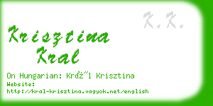 krisztina kral business card